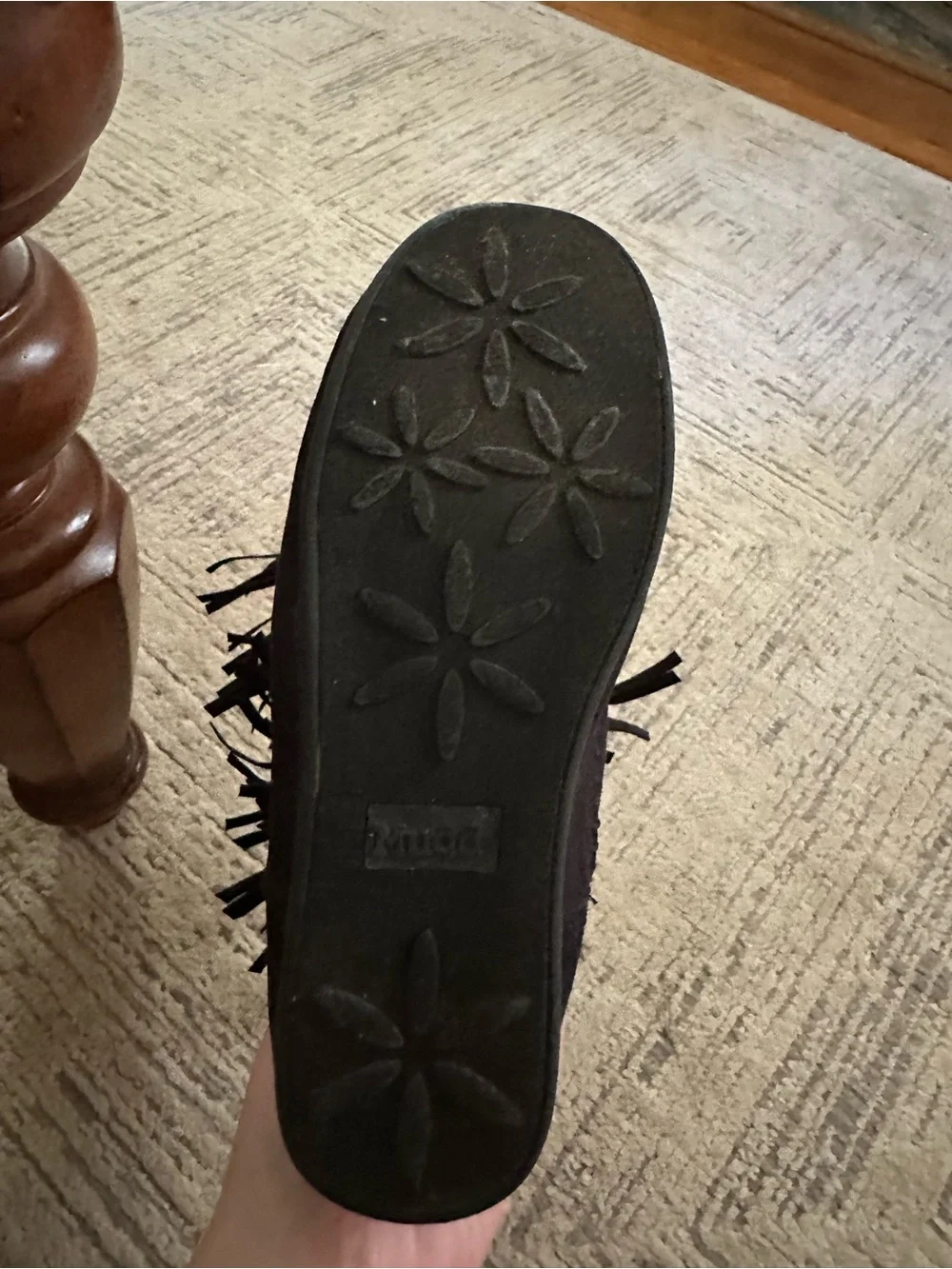 Girls Black Fringe Suede Boots